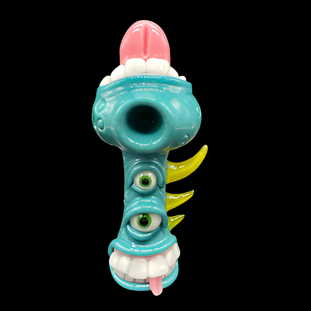 Hand-blown glass Agua Azule Guardian Of The Rabbit Hole Spoon by Leviathan Glass
