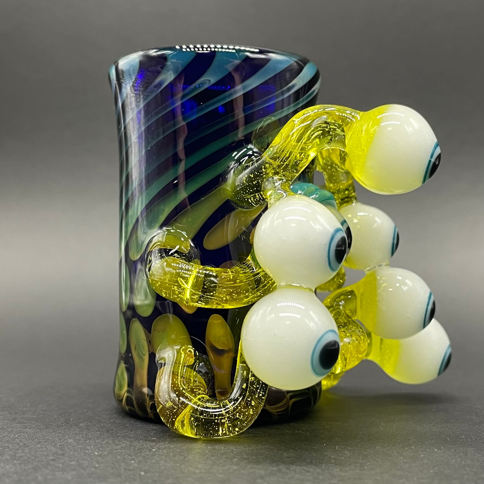 Eye stalk shot glass by Leviathan Glass - artisan detail