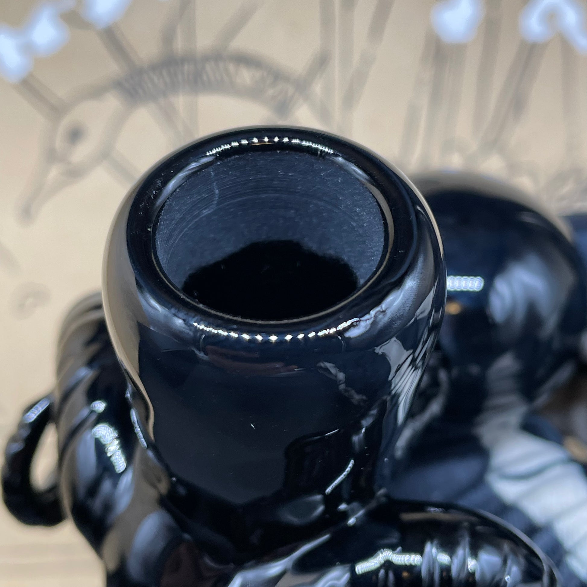 Hand-blown 18mm black Philip dry catch - Leviathan Glass original