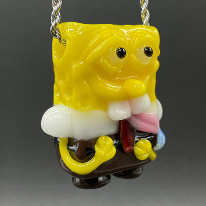 Sponge bob square pants glass pendant craftsmanship - artisan glass work