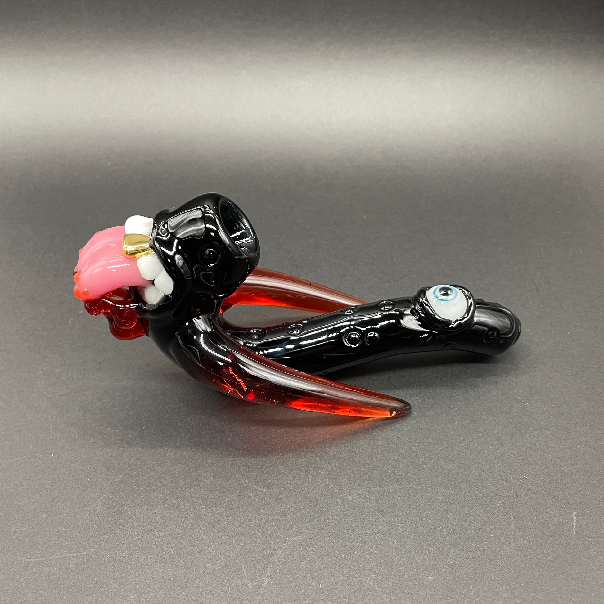 Hand-blown Red tusk Sherlock - Leviathan Glass original