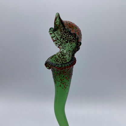 Hand-blown Pitcher plant sculpture - Leviathan Glass original
