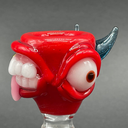 14mm 4 hole UV reactive slide detail view - premium glass art