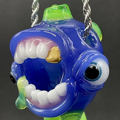 Drippy screamer pendant glass art - premium handcrafted piece