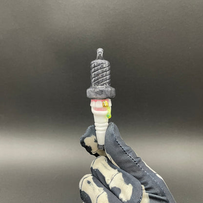 Artisan glass Sparky the Glass spark plug pendant - detailed craftsmanship