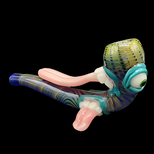 Hand-blown glass UV Tongue Gandalf by Leviathan Glass