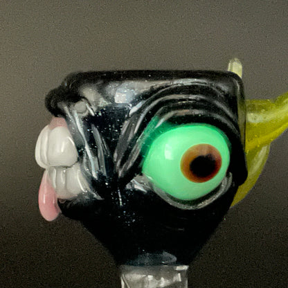 Artisan glass 14mm heavy stardust slide - detailed craftsmanship
