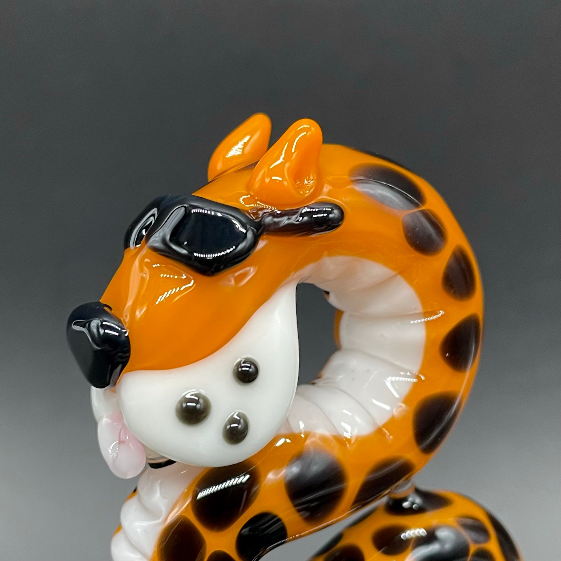 Hand-blown Slithering Chester Cheetah glass pendant - Leviathan Glass original