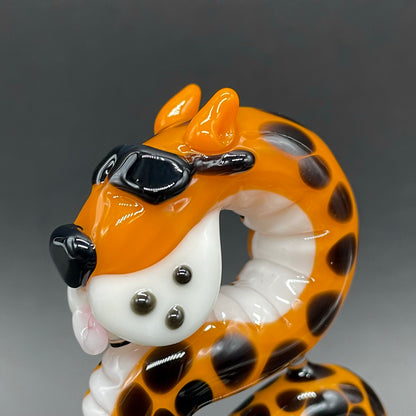 Hand-blown Slithering Chester Cheetah glass pendant - Leviathan Glass original