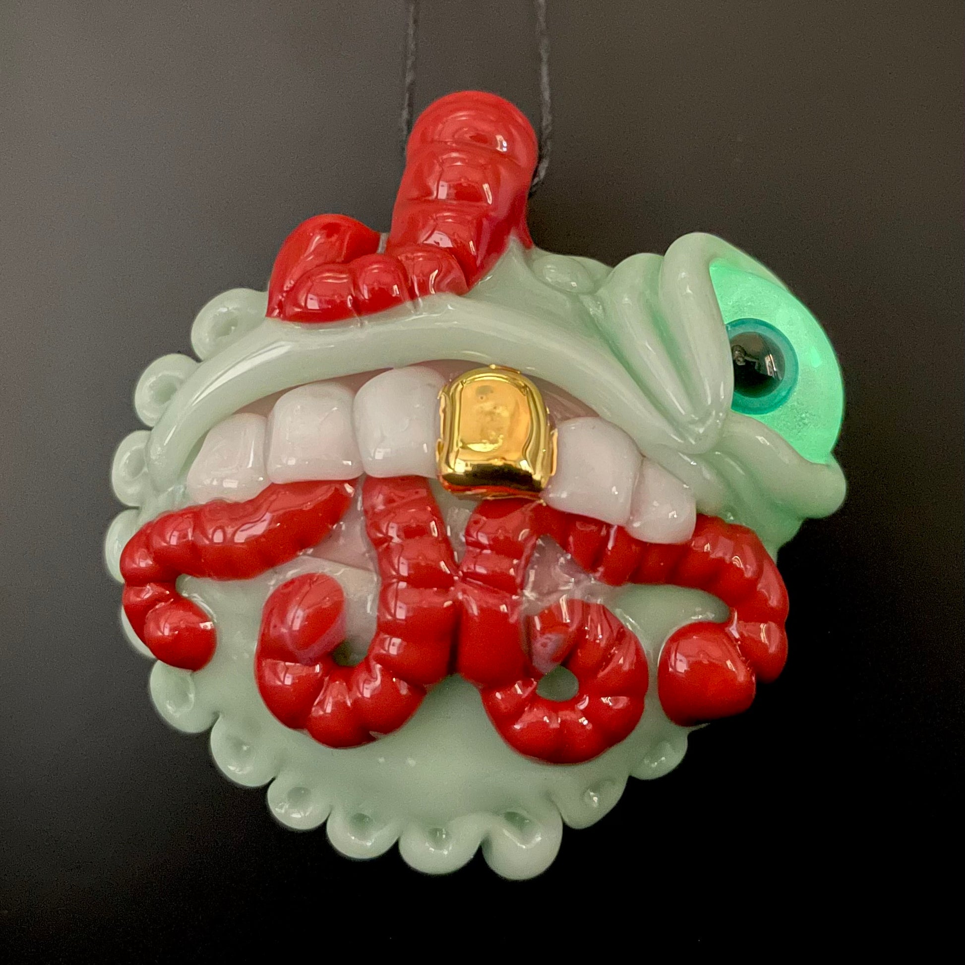 Hand-blown Worm eater pendant - Leviathan Glass original