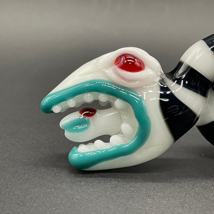 Hand-blown Beetlejuice Inspired solid glass Sandworm  Sculpture - Leviathan Glass original
