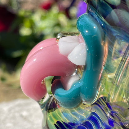 Artisan glass Tentacle tongue bubbler - detailed craftsmanship