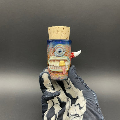 Hand-blown Cyclops cork jar - Leviathan Glass original