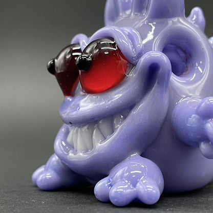 Artisan glass Gengar Pokémon glass pendant - detailed craftsmanship