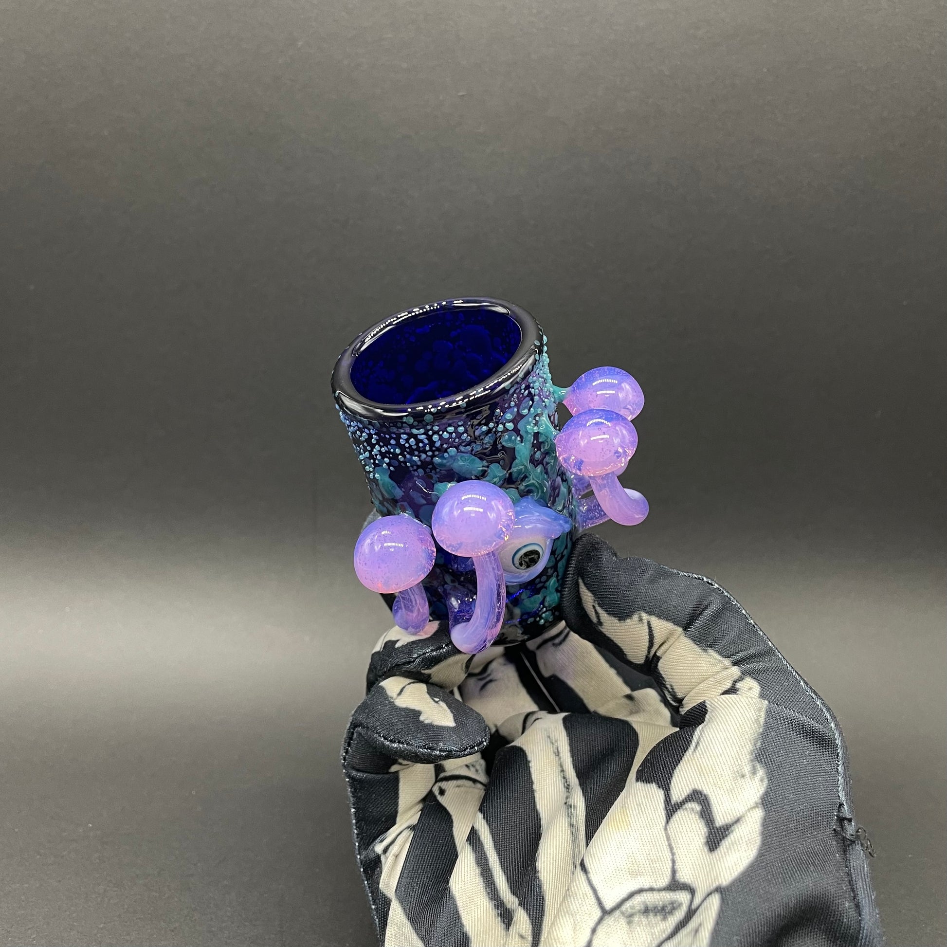 Hand-blown Pink Slime Mushroom Shot Glass - Leviathan Glass original