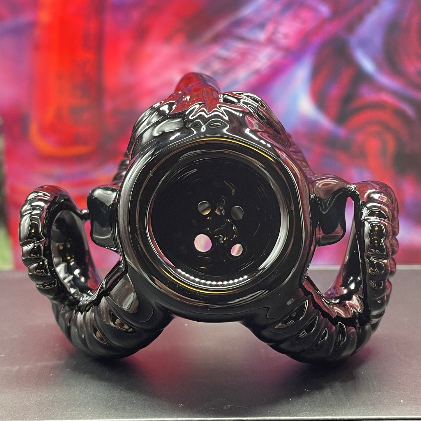 Premium 14mm black Philip slide - collectible glass art