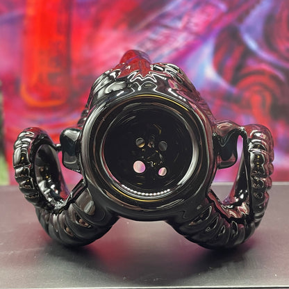 Premium 14mm black Philip slide - collectible glass art