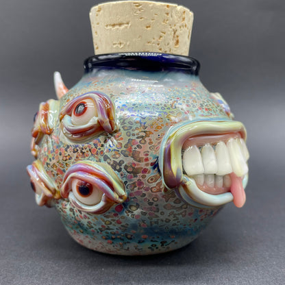 Large bizarre glass cork jar glass art - premium handcrafted piece