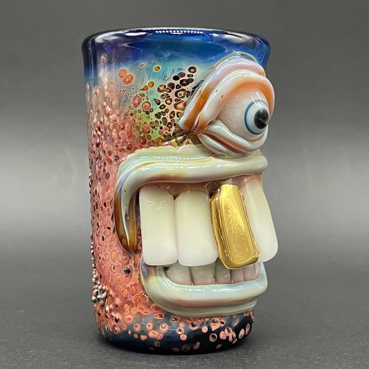 Big tooth Cyclops shot glass glass art - premium handcrafted piece
