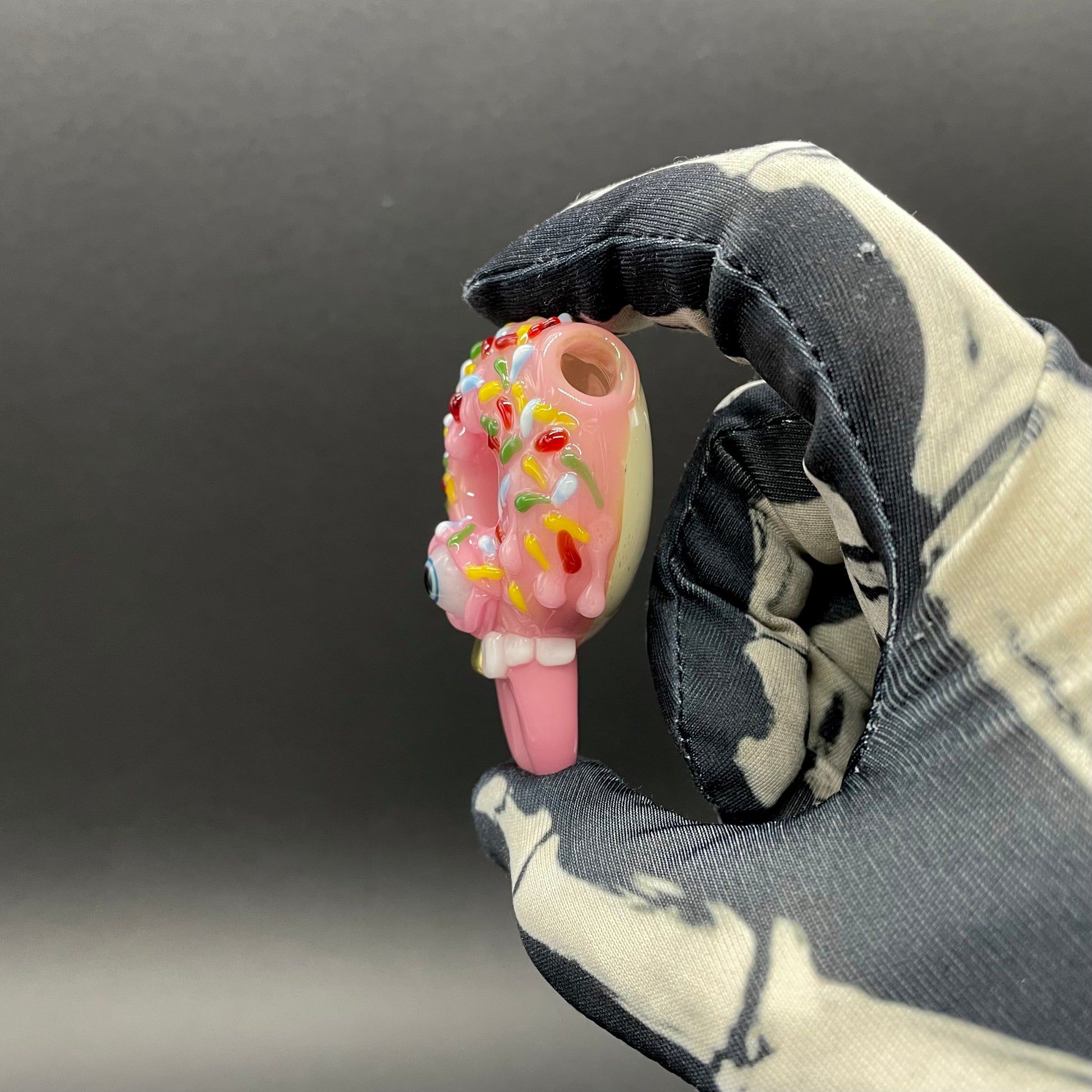 Hand-blown Mmmm doughnuts - Leviathan Glass original