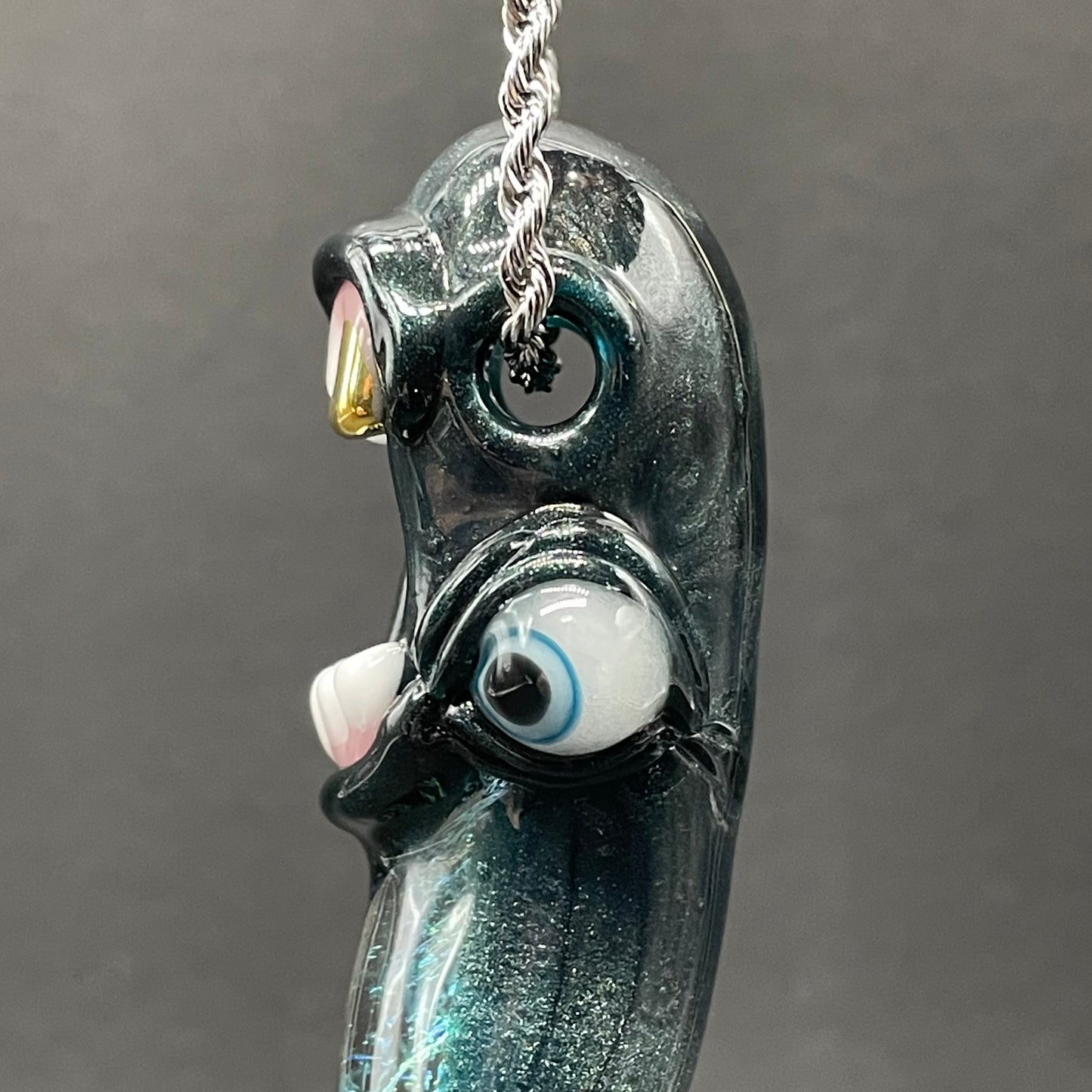Hand-blown Dichroic tentacle pendant - Leviathan Glass original