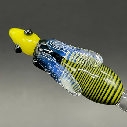 Small glass Bee Honey Dipper glass art - premium handcrafted piece