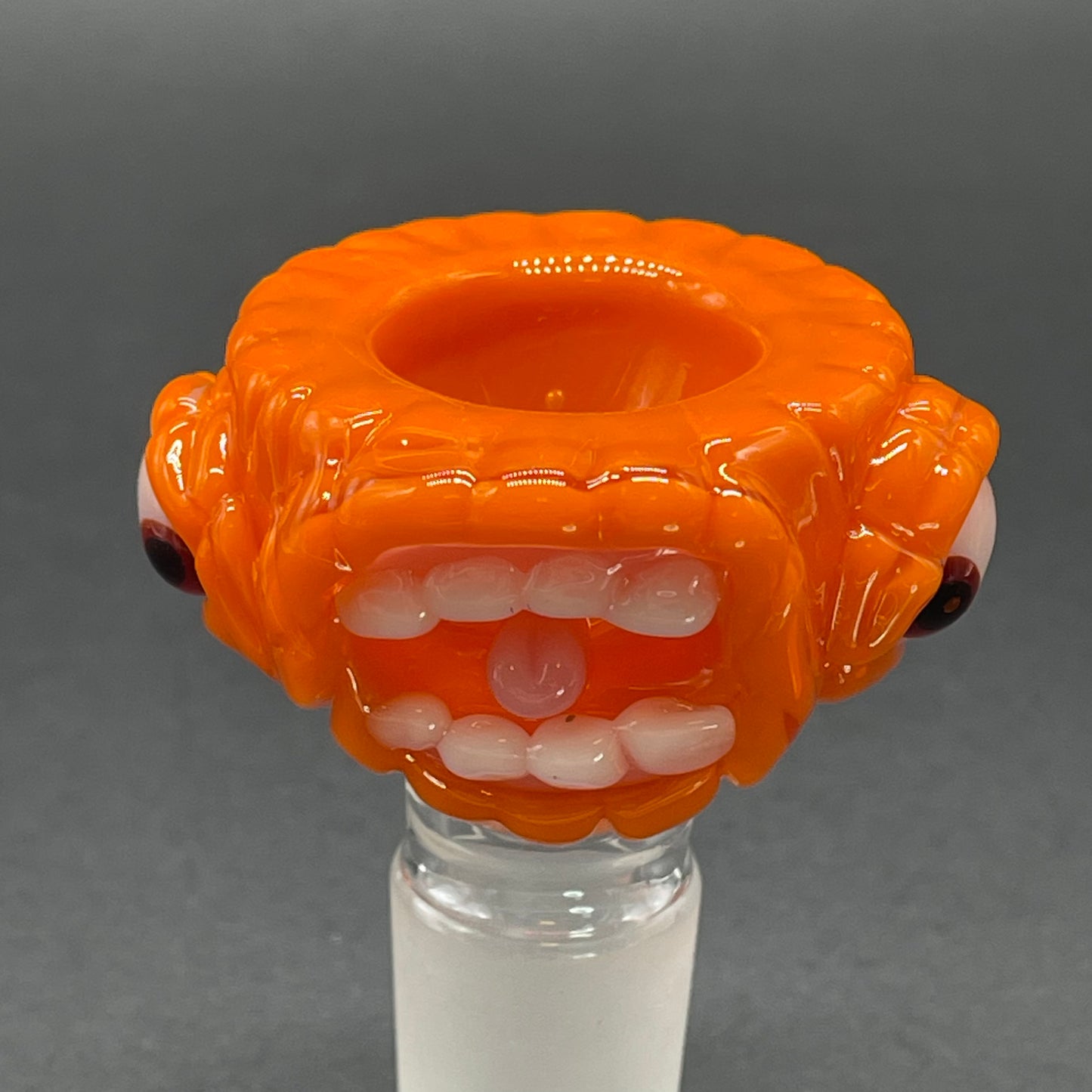Leviathan Glass 18mm screaming pumpkin slide - hand-blown art
