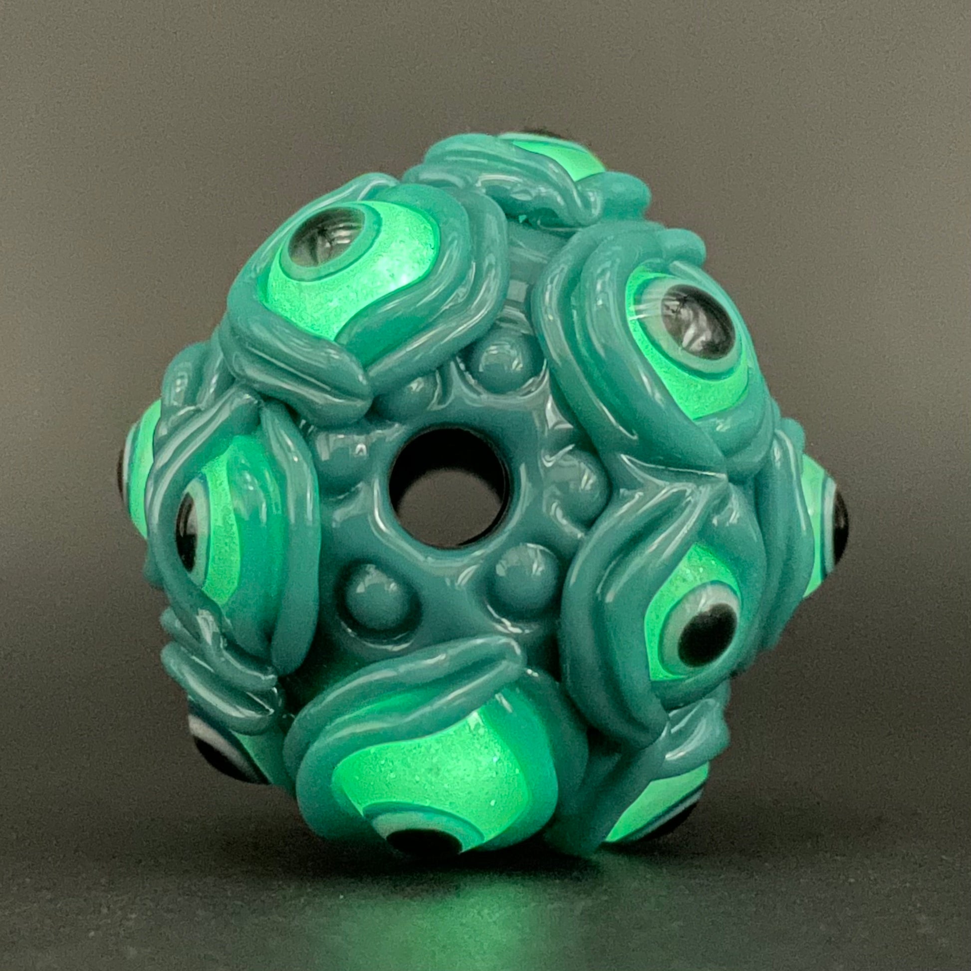 Hand-blown Agua azule Argus pendant - Leviathan Glass original