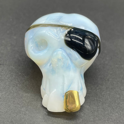 one eyed Willie skull pendant by Leviathan Glass - artisan detail