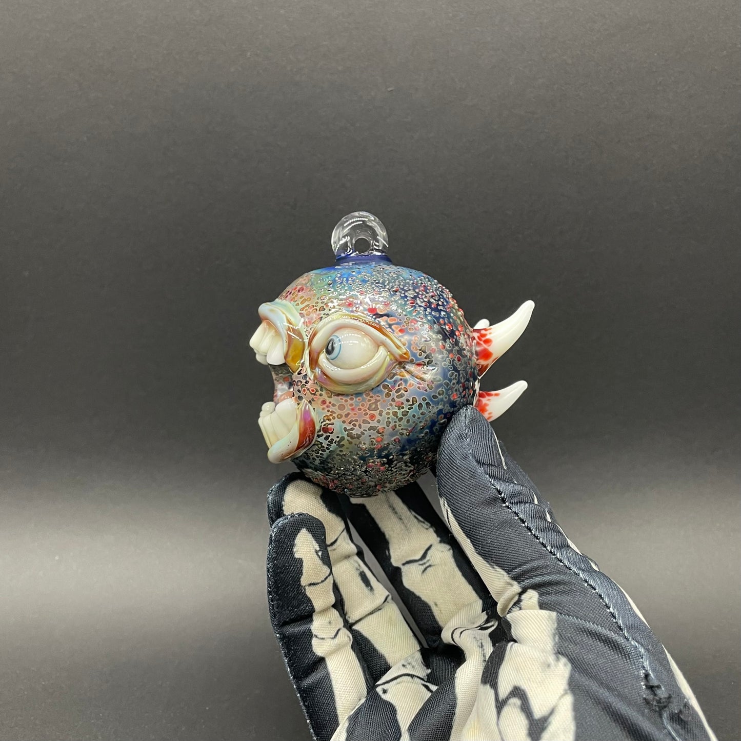 Hand-blown Screaming cyclops ornament - Leviathan Glass original