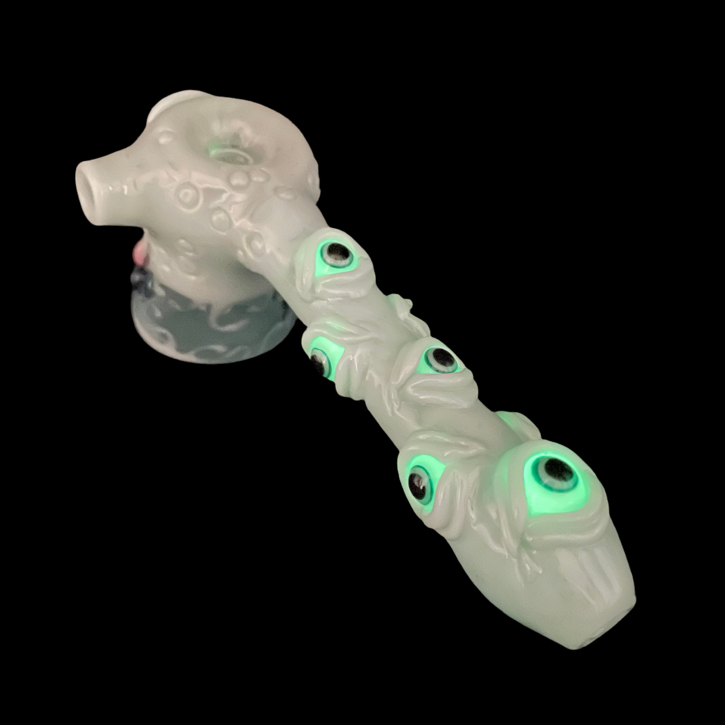 Hand-blown Smiley face bubbler - Leviathan Glass original