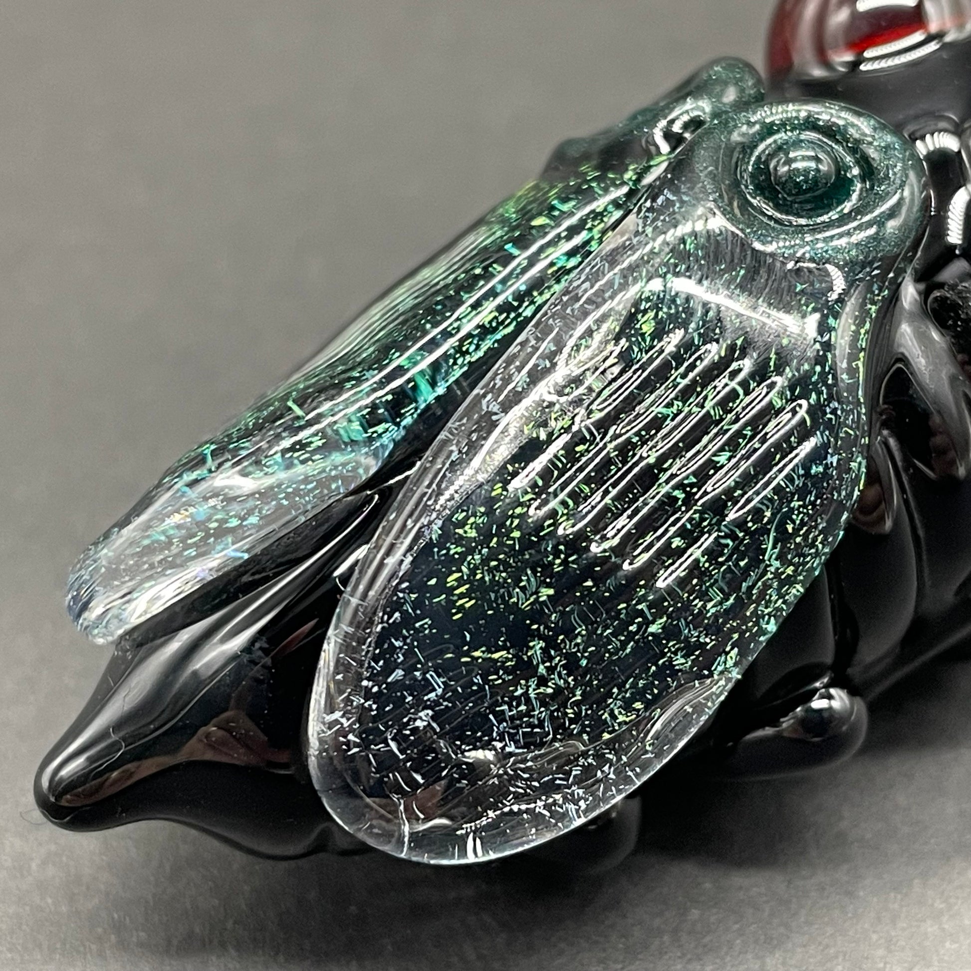 Hand-blown Cicada pendant - Leviathan Glass original
