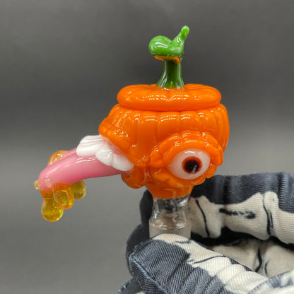 Close-up of 14mm drooling tongue slide - handcrafted glass