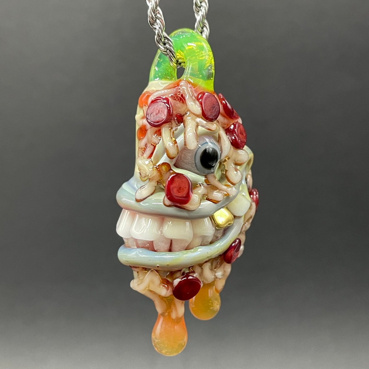 Two halves of one pizza friendship necklace