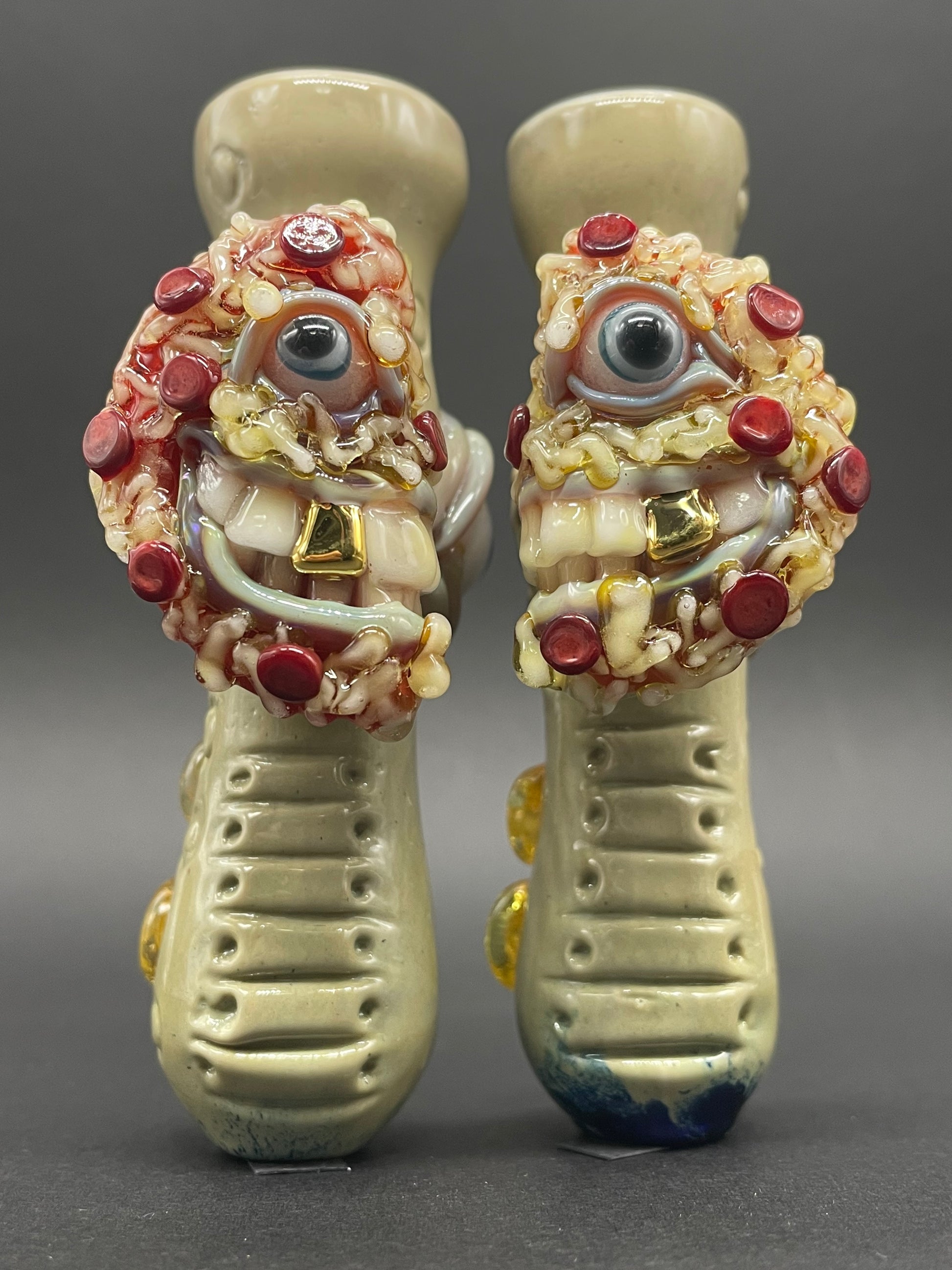 Hand-blown Pizza Is for Lovers – Matching Chillum Set - Leviathan Glass original