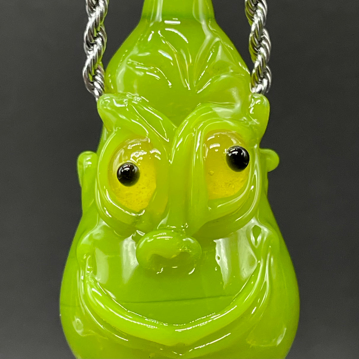 The grinch glass pendant