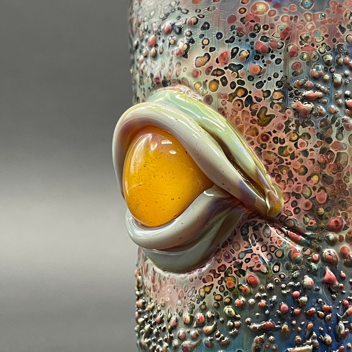 Artisan glass Hungry eyes monster shot glass - detailed craftsmanship