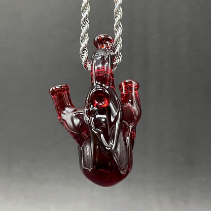 Hand-blown Heart pendant - Leviathan Glass original