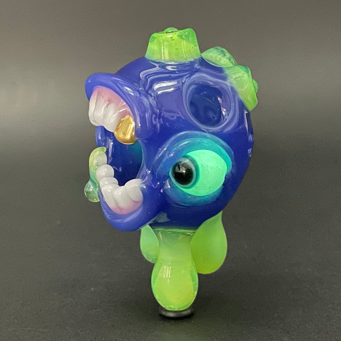 Hand-blown Drippy screamer pendant - Leviathan Glass original