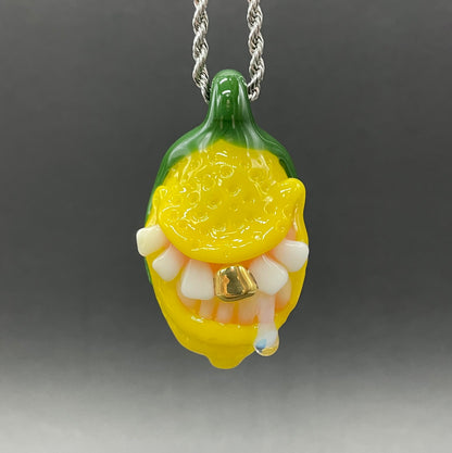 Grinning lemon pendant
