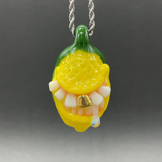 Grinning lemon pendant