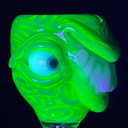 Leviathan Glass 14mm uv smiley face slide - hand-blown art