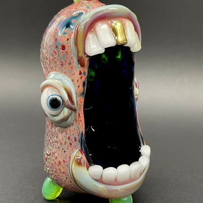 Screaming incense burner by Leviathan Glass - artisan detail