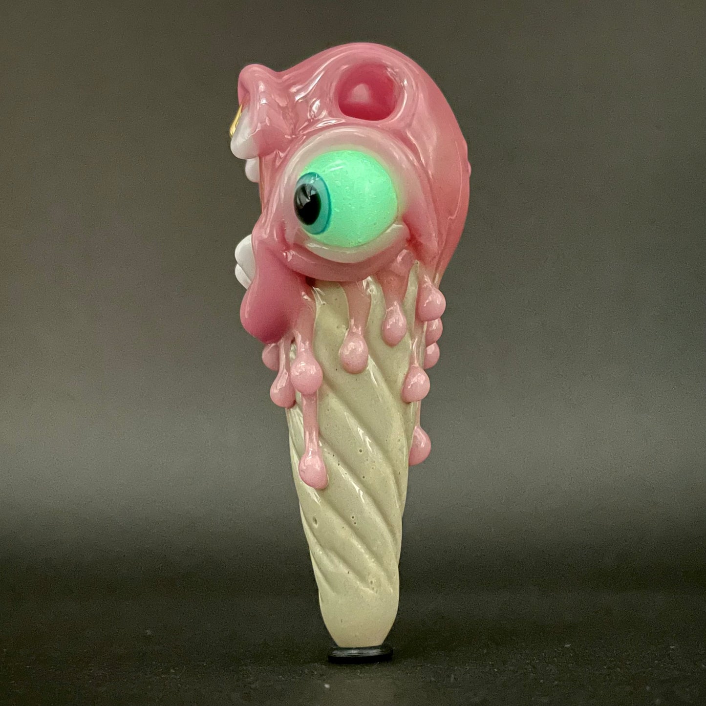 Hand-blown Ice scream cone pendant - Leviathan Glass original