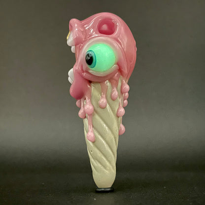 Hand-blown Ice scream cone pendant - Leviathan Glass original