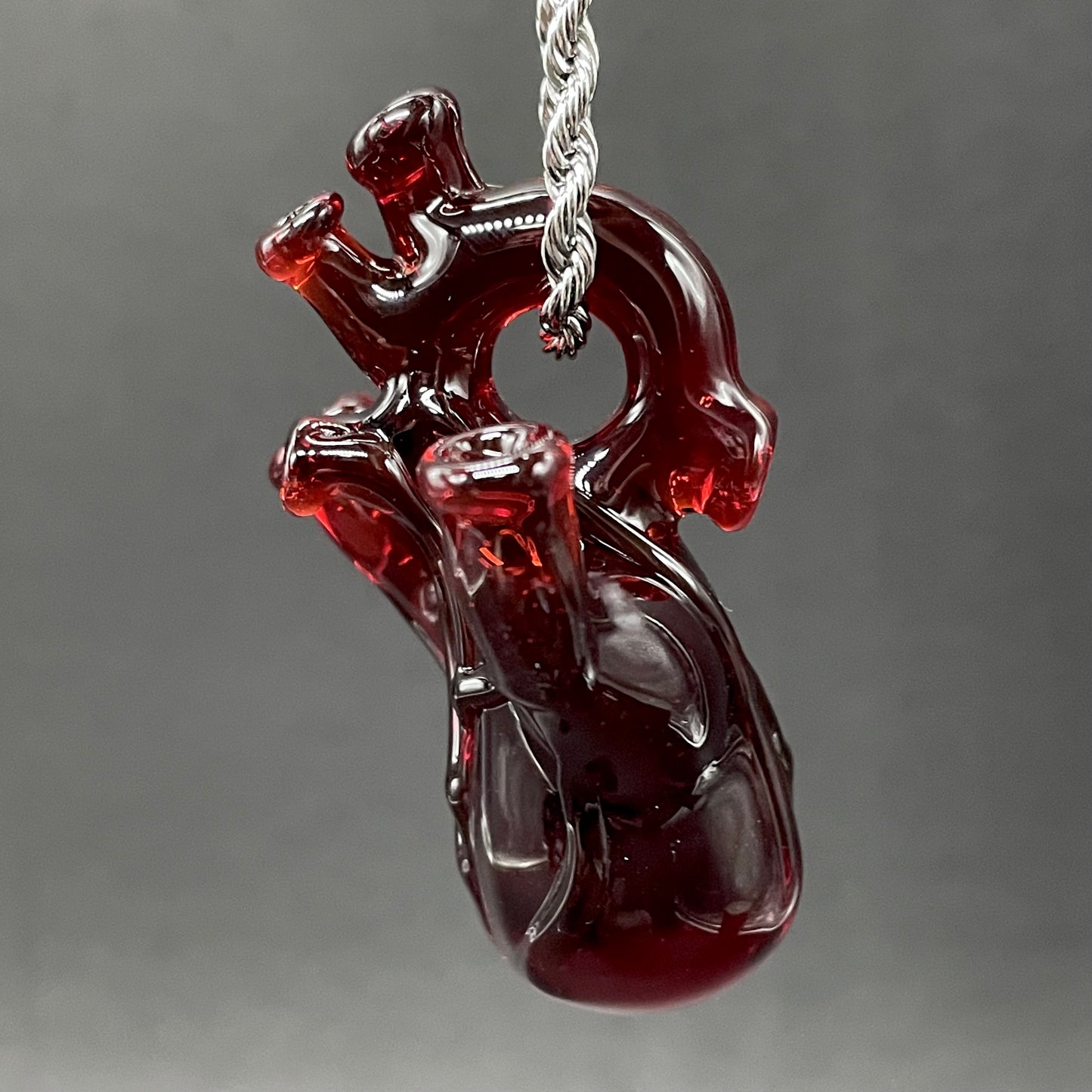 Hand-blown Heart pendant - Leviathan Glass original
