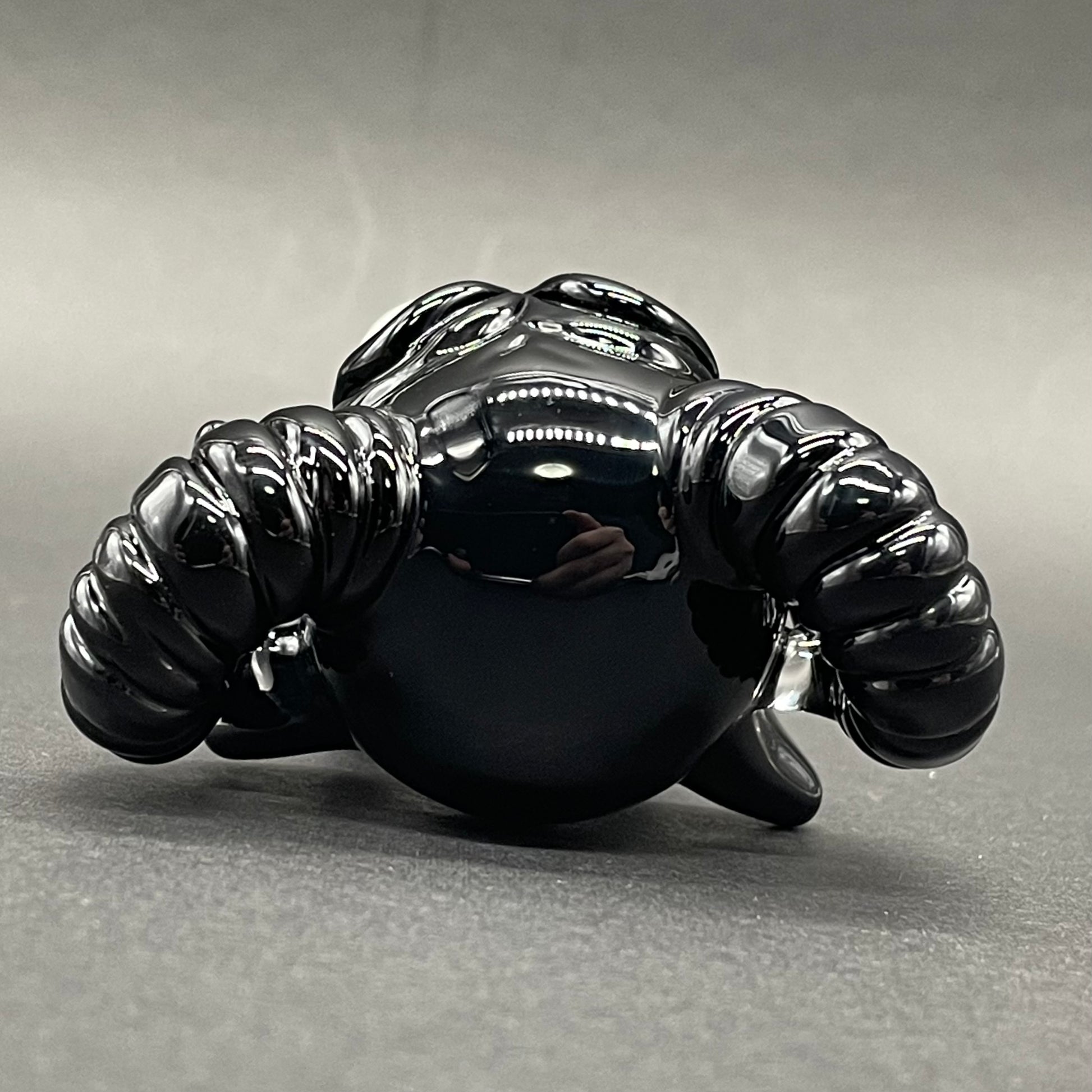 Artisan glass Black Philip pendant - detailed craftsmanship