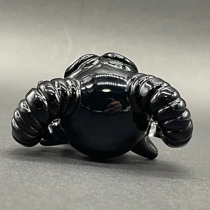 Artisan glass Black Philip pendant - detailed craftsmanship