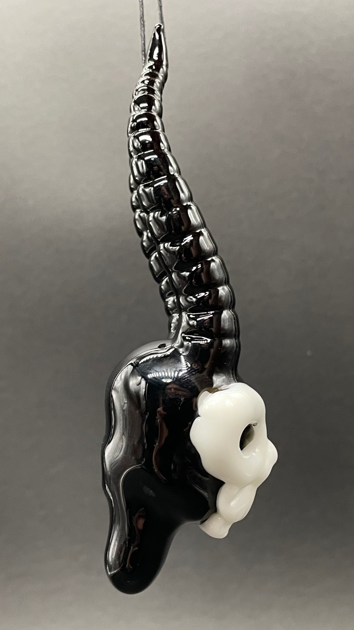 evil elf pendant by Leviathan Glass - artisan detail
