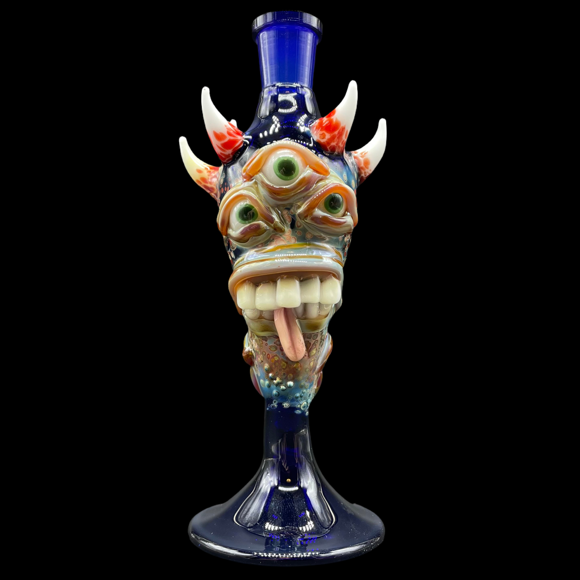 Hand-blown glass incense burner by Leviathan Glass